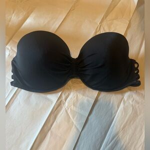 Black Strapless Bikini Top